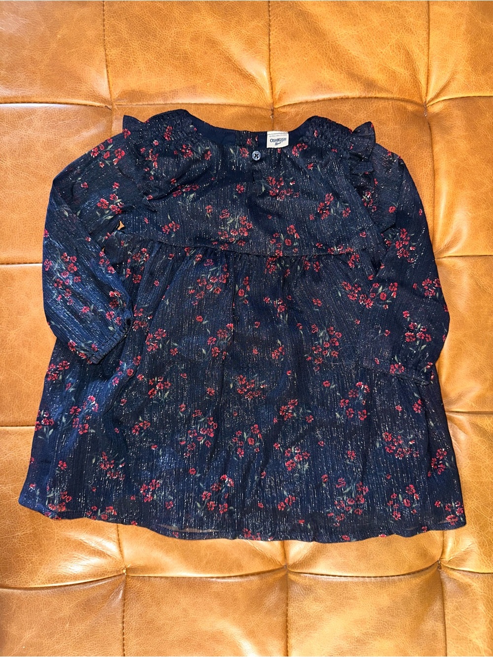 OshKosh B'gosh Navy Long-Sleeve Floral Long Sleeve Dress